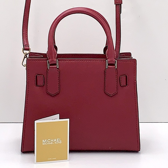 Michael Kors Hamilton Small Satchel Shoulder Crossbody Bag Dark cherry COLOR - Picture 3 of 16